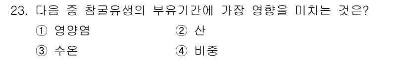 수산양식산업기사 2015년 23번 - 정답과 핵심 포인트를 검수 중인 기출문제