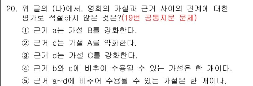 PSAT_언어논리 2015년 20번 - 정답과 핵심 포인트를 검수 중인 기출문제