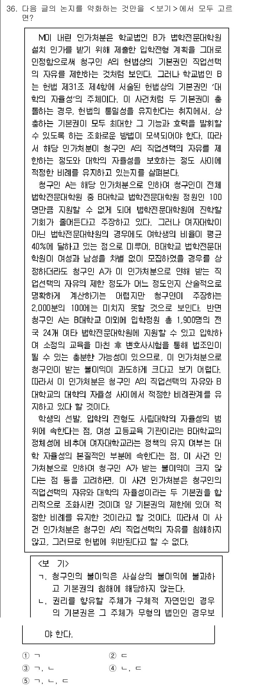 PSAT_언어논리 2016년 36번 - 정답과 핵심 포인트를 검수 중인 기출문제