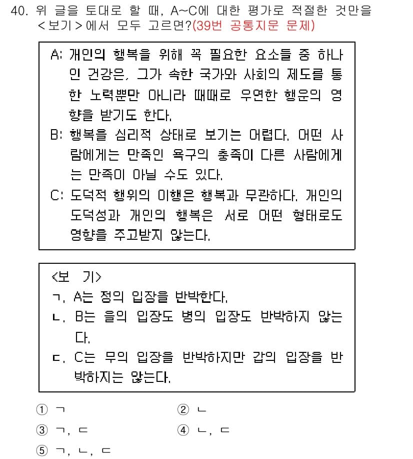 PSAT_언어논리 2019년 40번 - 정답과 핵심 포인트를 검수 중인 기출문제
