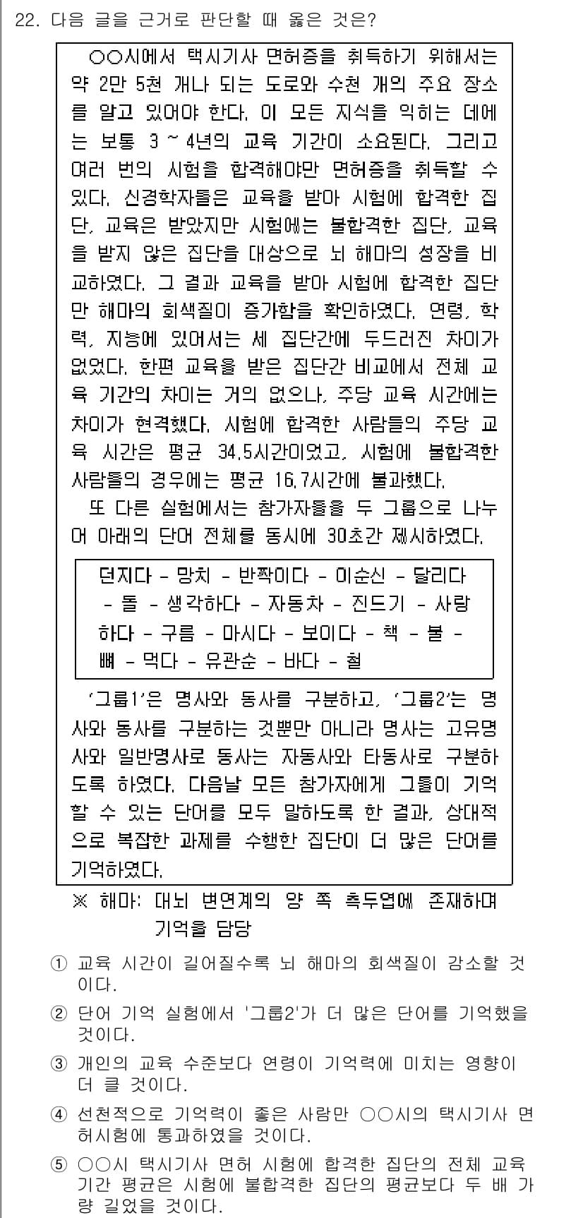 PSAT_상황판단 2016년 22번 - 정답과 핵심 포인트를 검수 중인 기출문제