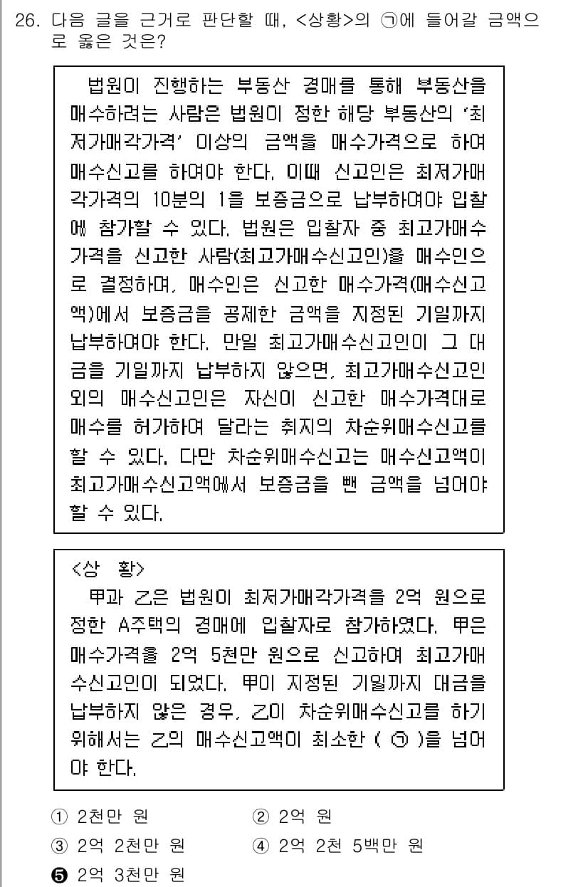 PSAT_상황판단 2017년 26번 - 정답과 핵심 포인트를 검수 중인 기출문제