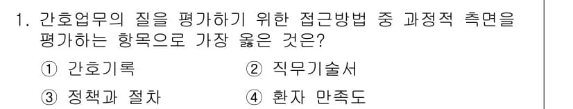 9급_지방직_공무원_서울시_간호관리(8급) 2019년 1번 - 정답과 핵심 포인트를 검수 중인 기출문제