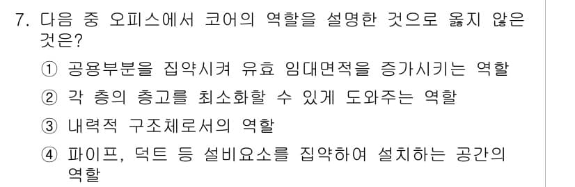 9급_지방직_공무원_서울시_건축계획 2016년 7번 - 정답과 핵심 포인트를 검수 중인 기출문제