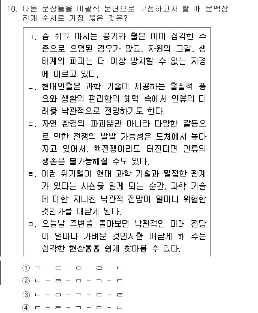 9급_지방직_공무원_서울시_국어 2015년 10번 - 정답과 핵심 포인트를 검수 중인 기출문제