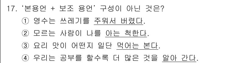 9급_지방직_공무원_서울시_국어 2018년 17번 - 정답과 핵심 포인트를 검수 중인 기출문제