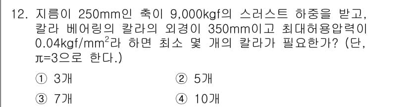 9급_지방직_공무원_서울시_기계설계 2019년 12번 - 정답과 핵심 포인트를 검수 중인 기출문제