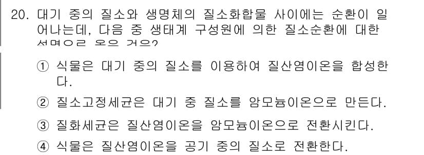 9급_지방직_공무원_서울시_생물 2016년 20번 - 정답과 핵심 포인트를 검수 중인 기출문제