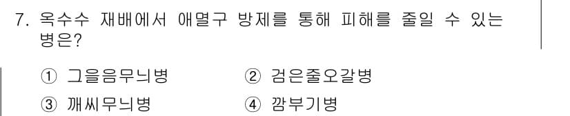 9급_지방직_공무원_서울시_식용작물 2019년 7번 - 정답과 핵심 포인트를 검수 중인 기출문제