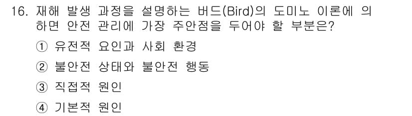 9급_지방직_공무원_서울시_안전관리론 2015년 16번 - 정답과 핵심 포인트를 검수 중인 기출문제
