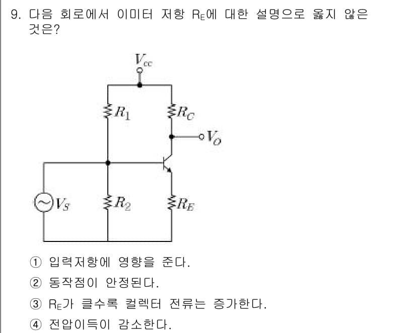 9급_지방직_공무원_서울시_전자공학개론 2015년 9번 - 정답과 핵심 포인트를 검수 중인 기출문제