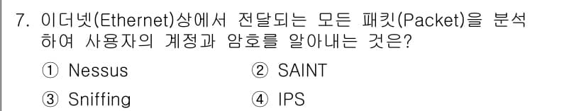 9급_지방직_공무원_서울시_정보보호론 2019년 7번 - 정답과 핵심 포인트를 검수 중인 기출문제