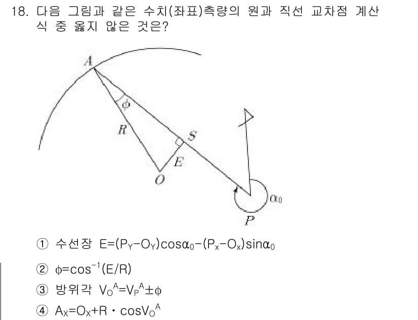 9급_지방직_공무원_서울시_지적측량 2016년 18번 - 정답과 핵심 포인트를 검수 중인 기출문제