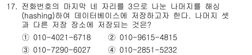9급_지방직_공무원_서울시_컴퓨터일반 2019년 17번 - 정답과 핵심 포인트를 검수 중인 기출문제