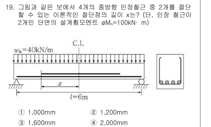 9급_지방직_공무원_서울시_토목설계 2019년 19번 - 정답과 핵심 포인트를 검수 중인 기출문제