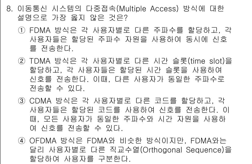 9급_지방직_공무원_서울시_통신이론 2019년 8번 - 정답과 핵심 포인트를 검수 중인 기출문제