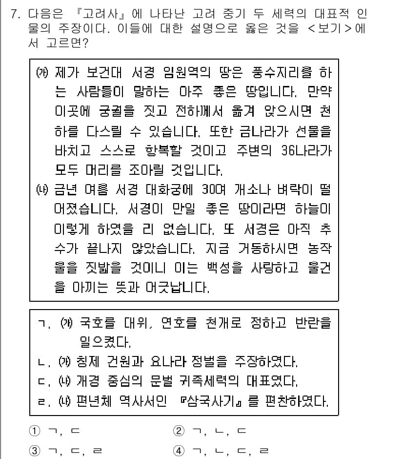 9급_지방직_공무원_서울시_한국사(유공자) 2017년 7번 - 정답과 핵심 포인트를 검수 중인 기출문제