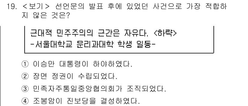 9급_지방직_공무원_서울시_한국사 2019년 19번 - 정답과 핵심 포인트를 검수 중인 기출문제