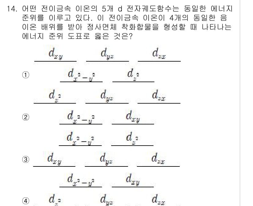 9급_지방직_공무원_서울시_화학공학일반 2017년 14번 - 정답과 핵심 포인트를 검수 중인 기출문제