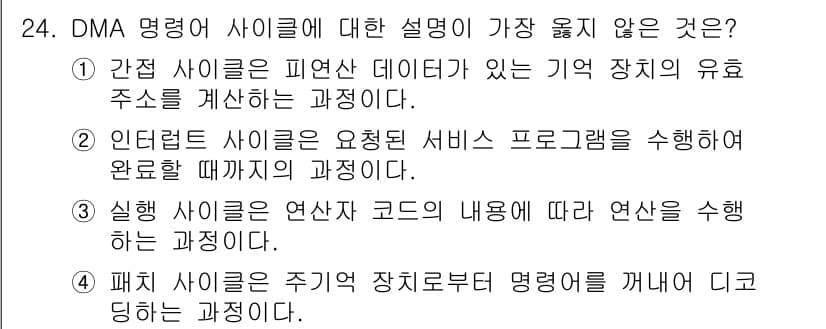 정보처리기사(구) 2018년 24번 - 정답과 핵심 포인트를 검수 중인 기출문제