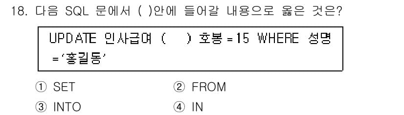정보처리기사_필기 2018년 18번 - 정답과 핵심 포인트를 검수 중인 기출문제