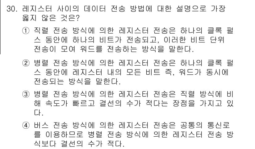 정보처리기사_필기 2018년 30번 - 정답과 핵심 포인트를 검수 중인 기출문제