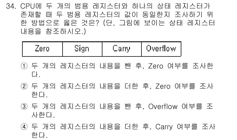 정보처리기사_필기 2018년 34번 - 정답과 핵심 포인트를 검수 중인 기출문제