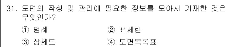 신재생에너지발전설비기사 2017년 31번 - . 

도면의 작성을 위해서는 정보를 체계적으로 정리하고 표현해야 하며,... 에 관한 핵심 기출문제