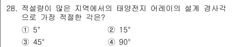 신재생에너지발전설비기사 2018년 28번 - 정답과 핵심 포인트를 검수 중인 기출문제