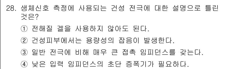 의공기사 2020년 28번 - 정답과 핵심 포인트를 검수 중인 기출문제