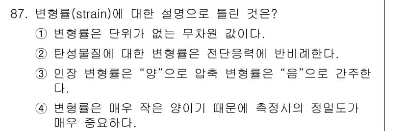 의공기사 2020년 87번 - 정답과 핵심 포인트를 검수 중인 기출문제
