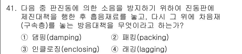 소음진동산업기사 2020년 41번 - 정답과 핵심 포인트를 검수 중인 기출문제