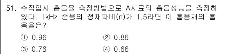 소음진동산업기사 2020년 51번 - 정답과 핵심 포인트를 검수 중인 기출문제