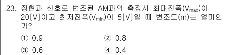 전파전자통신기사 2015년 23번 - 정답과 핵심 포인트를 검수 중인 기출문제