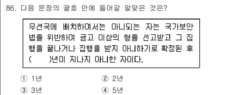 전파전자통신기사 2015년 86번 - 문제에서 언급한 내용은 국가보안법의 적용 대상에 대한 설명으로, 무선국의... 에 관한 핵심 기출문제