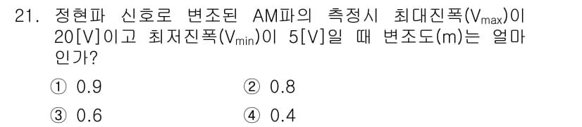 전파전자통신기사 2016년 21번 - 정답과 핵심 포인트를 검수 중인 기출문제