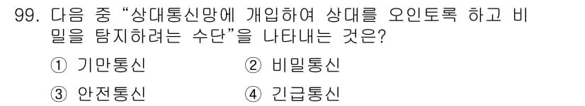 전파전자통신기사 2016년 99번 - 정답과 핵심 포인트를 검수 중인 기출문제