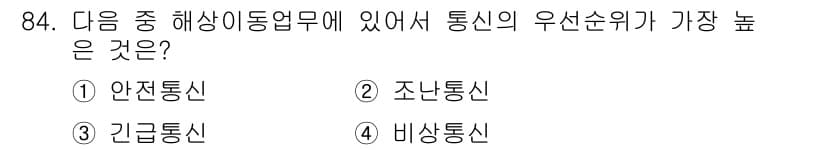 전파전자통신기사 2019년 84번 - 정답은 2. 조난통신입니다. 조난통신은 긴급 상황에서 생명과 관련된 신호... 에 관한 핵심 기출문제