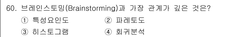 에너지관리기능장 2017년 60번 - 브레인스토밍은 아이디어 생성 기법으로, 그룹 내에서 다양한 의견을 자유롭... 에 관한 핵심 기출문제