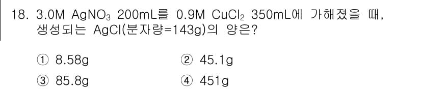 화학분석기사(구) 2015년 18번 - 정답과 핵심 포인트를 검수 중인 기출문제