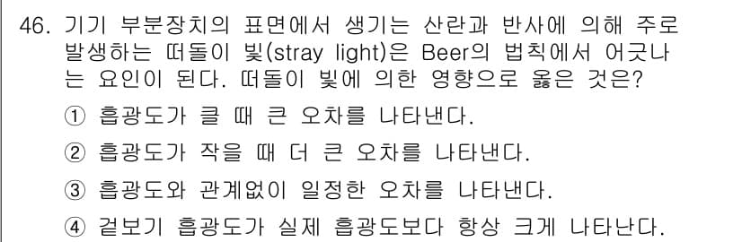 화학분석기사(구) 2015년 47번 - 정답과 핵심 포인트를 검수 중인 기출문제