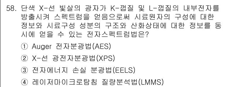 화학분석기사(구) 2015년 59번 - 정답과 핵심 포인트를 검수 중인 기출문제