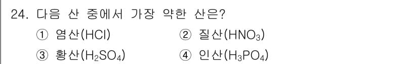화학분석기사 2016년 24번 - 정답과 핵심 포인트를 검수 중인 기출문제