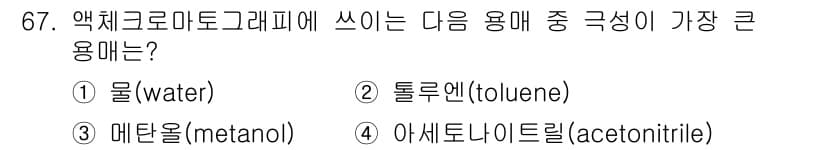 화학분석기사 2017년 68번 - 정답과 핵심 포인트를 검수 중인 기출문제
