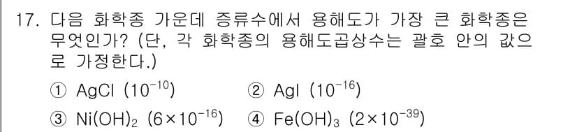 화학분석기사 2019년 17번 - 정답과 핵심 포인트를 검수 중인 기출문제