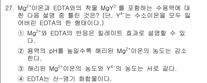 화학분석기사 2019년 27번 - 정답과 핵심 포인트를 검수 중인 기출문제