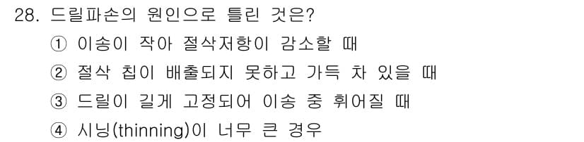 기계가공기능장 2015년 28번 - 정답과 핵심 포인트를 검수 중인 기출문제