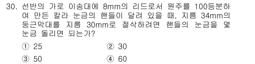 기계가공기능장 2015년 30번 - 정답과 핵심 포인트를 검수 중인 기출문제