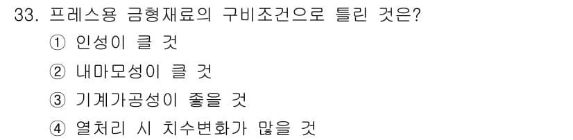 기계가공기능장 2015년 33번 - 정답과 핵심 포인트를 검수 중인 기출문제