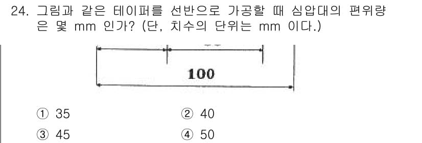 기계가공기능장 2018년 24번 - 정답과 핵심 포인트를 검수 중인 기출문제